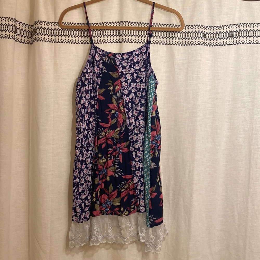 Umgee Patchwork Lace Bottom Top